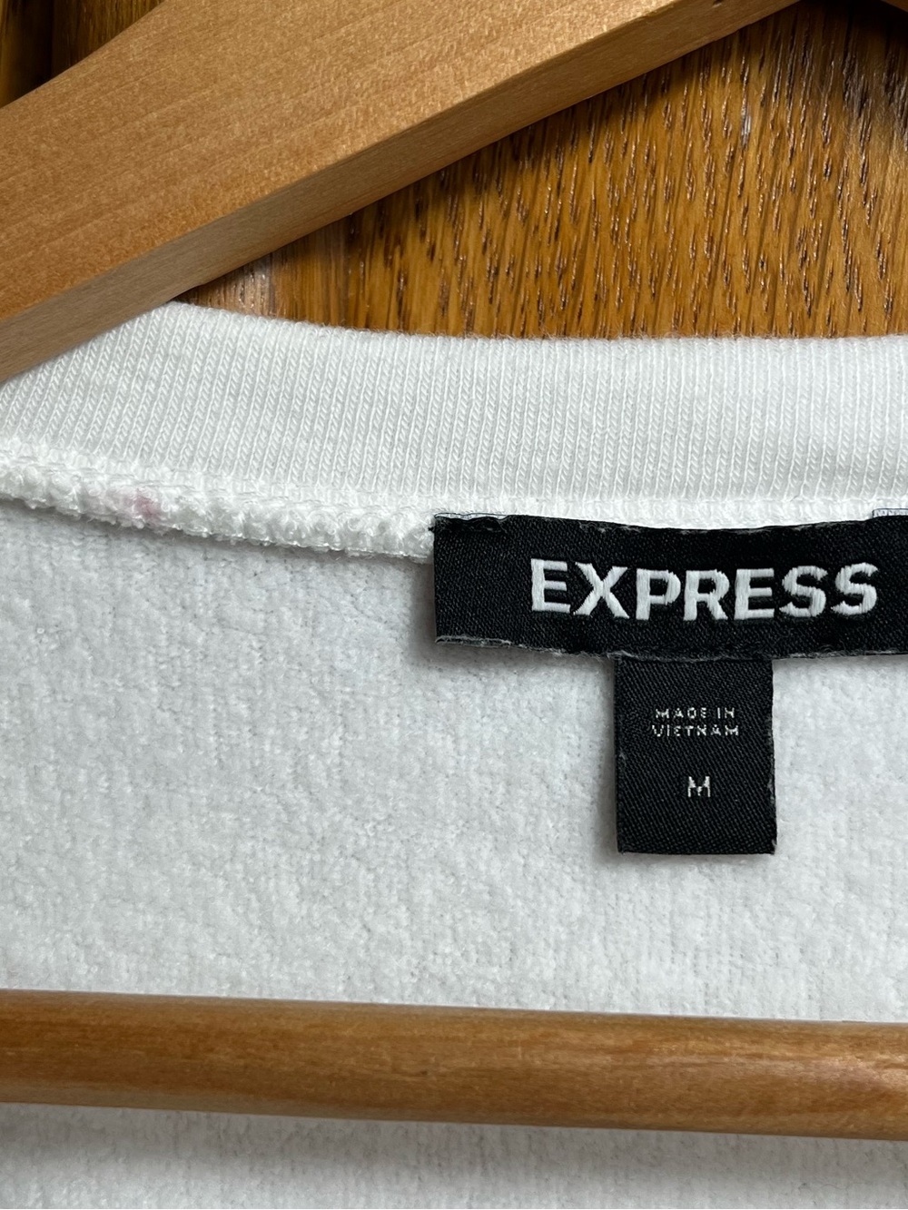 Express — Lace Sleeve Sweatshirt Dress — Medium — White - Picture 5 of 7